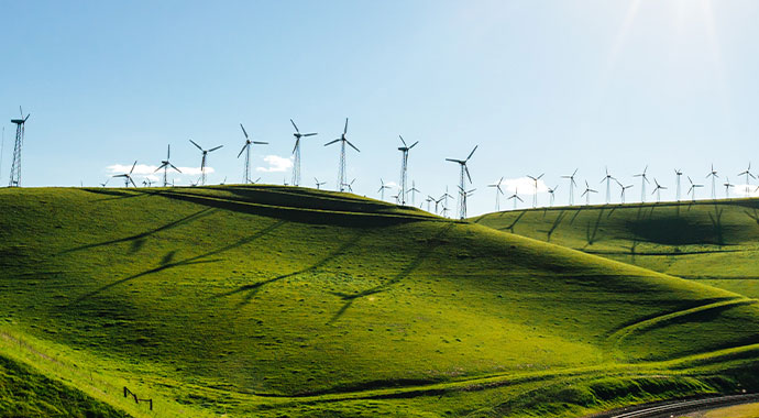 windmills on a wind farm