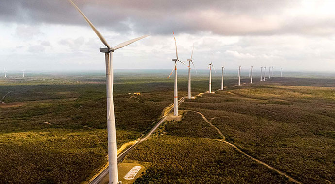 windmills on a wind farm