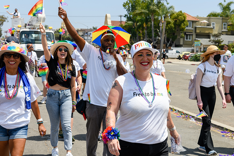Sempra and SDG&E team members celebrate during the 2022 San Diego Pride parade