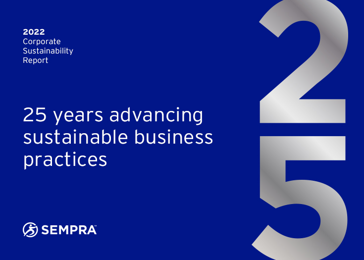 Cover of Sempra's Corporate Sustainability Report 2023