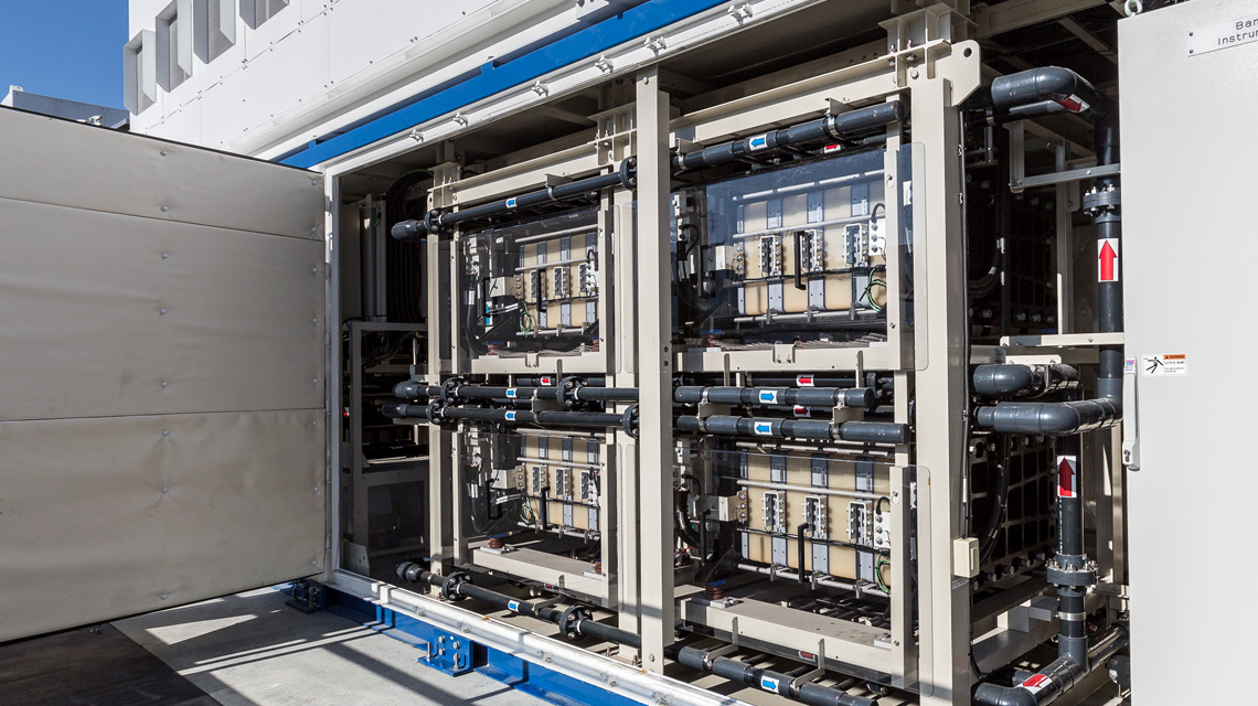 Part of SDG&E's lithium-ion battery energy storage facility in Escondido, CA, USA