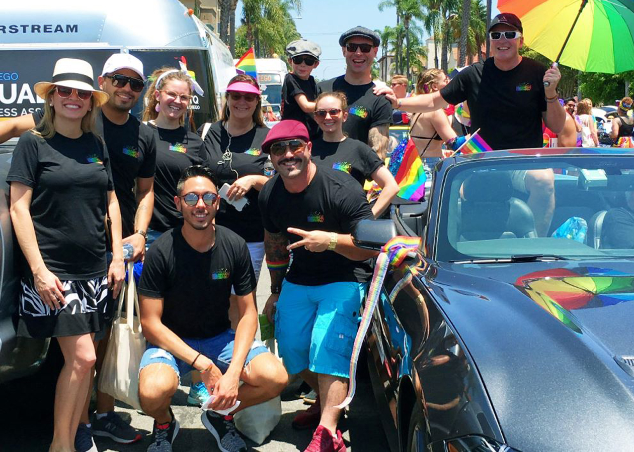 The Pride Resource Partners team at the San Diego Pride Parade