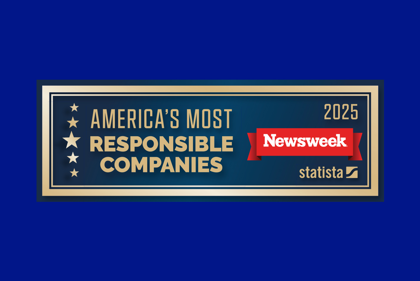 Graphic with Newsweek's America's Most Responsible Companies award, 2025