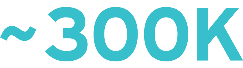 ~300,000