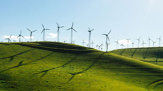 windmills on a wind farm